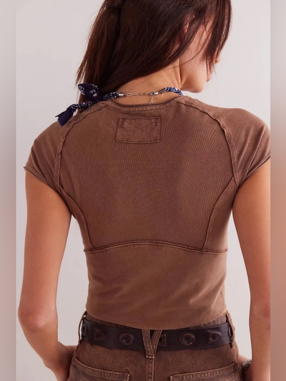 NWT! Free People We The Free Protagonist Cropped Cap Sleeve Tee Sz M & L - Picture 2 of 4